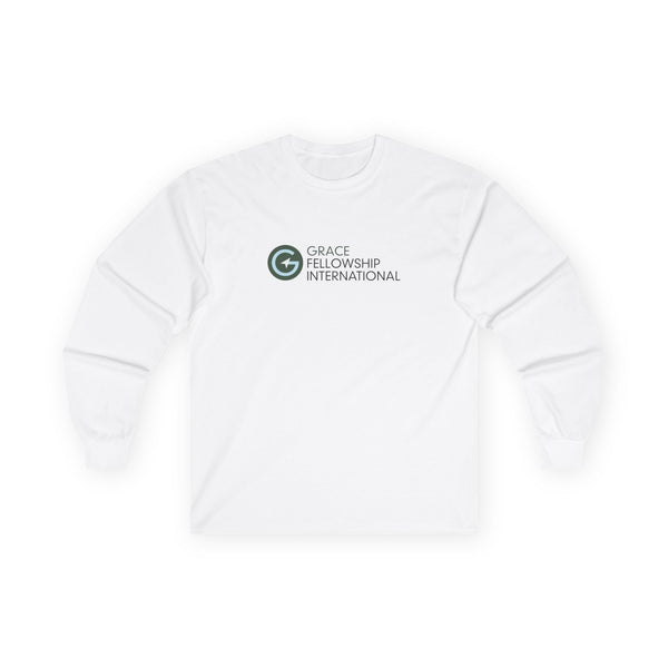 Unisex Cotton Long Sleeve Tee with Color Logo