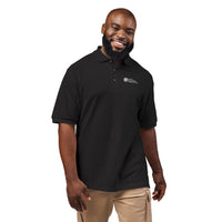 Unisex Embroidered Polo Shirt with white logo