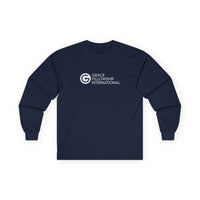 Unisex Ultra Cotton Long Sleeve Tee with White Logo