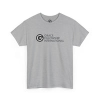 Unisex Heavy Cotton Tee with Black Logo