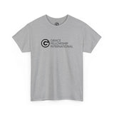 Unisex Heavy Cotton Tee with Black Logo
