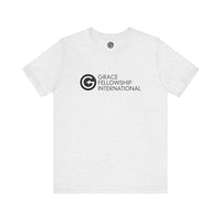 Unisex Jersey Short Sleeve Tee with Black Logo