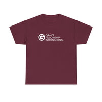 Unisex Heavy Cotton Tee with White Logo