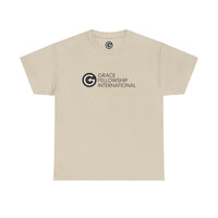 Unisex Heavy Cotton Tee with Black Logo