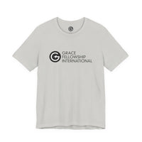 Unisex Jersey Short Sleeve Tee with Black Logo