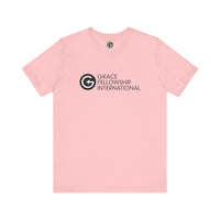 Unisex Jersey Short Sleeve Tee with Black Logo