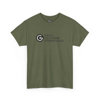Unisex Heavy Cotton Tee with Black Logo