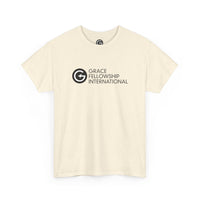 Unisex Heavy Cotton Tee with Black Logo