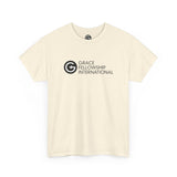 Unisex Heavy Cotton Tee with Black Logo