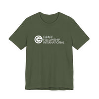 Unisex Jersey Short Sleeve Tee with White Logo