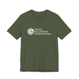 Unisex Jersey Short Sleeve Tee with White Logo