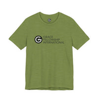 Unisex Jersey Short Sleeve Tee with Black Logo
