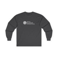 Unisex Ultra Cotton Long Sleeve Tee with White Logo