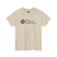 Unisex Heavy Cotton Tee with Black Logo