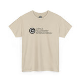 Unisex Heavy Cotton Tee with Black Logo