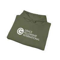 Unisex Heavy Blend™ Hooded Sweatshirt with Embroidered White Logo