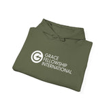Unisex Heavy Blend™ Hooded Sweatshirt with Embroidered White Logo