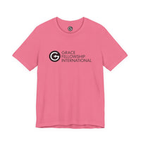 Unisex Jersey Short Sleeve Tee with Black Logo