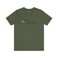 Unisex Jersey Short Sleeve Tee with Black Logo