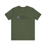 Unisex Jersey Short Sleeve Tee with Black Logo