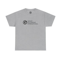 Unisex Heavy Cotton Tee with Black Logo