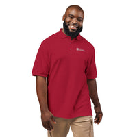 Unisex Embroidered Polo Shirt with white logo