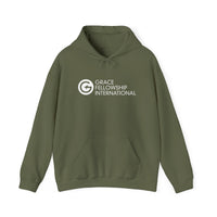 Unisex Heavy Blend™ Hooded Sweatshirt with Embroidered White Logo