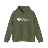 Unisex Heavy Blend™ Hooded Sweatshirt with Embroidered White Logo