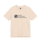 Unisex Jersey Short Sleeve Tee with Black Logo