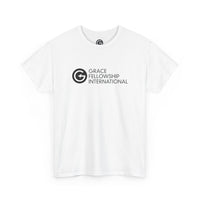 Unisex Heavy Cotton Tee with Black Logo