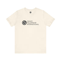 Unisex Jersey Short Sleeve Tee with Black Logo