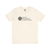 Unisex Jersey Short Sleeve Tee with Black Logo
