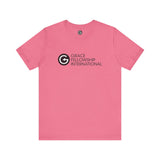 Unisex Jersey Short Sleeve Tee with Black Logo