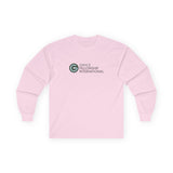 Unisex Cotton Long Sleeve Tee with Color Logo