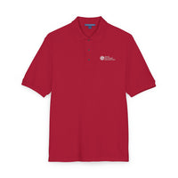 Unisex Embroidered Polo Shirt with white logo