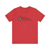 Unisex Jersey Short Sleeve Tee with Black Logo