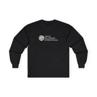 Unisex Ultra Cotton Long Sleeve Tee with White Logo