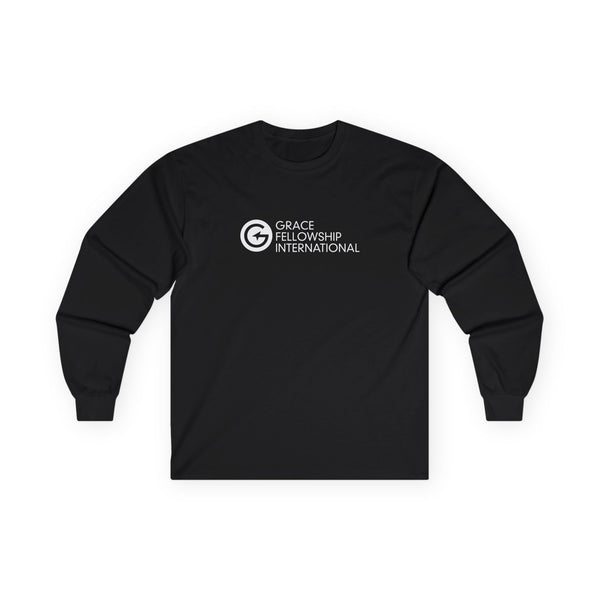 Unisex Ultra Cotton Long Sleeve Tee with White Logo