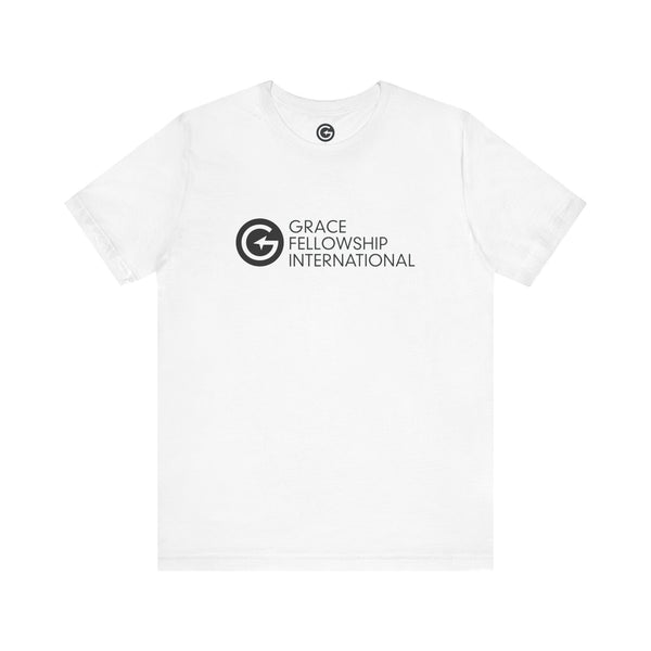 Unisex Jersey Short Sleeve Tee with Black Logo