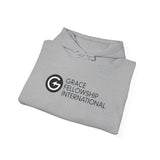 Unisex Heavy Blend™ Hooded Sweatshirt with Black Embroidered Logo