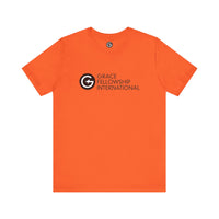 Unisex Jersey Short Sleeve Tee with Black Logo