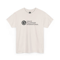 Unisex Heavy Cotton Tee with Black Logo