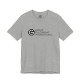 Unisex Jersey Short Sleeve Tee with Black Logo