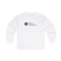 Unisex Ultra Cotton Long Sleeve Tee with Black Logo