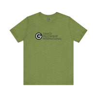 Unisex Jersey Short Sleeve Tee with Black Logo