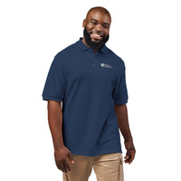 Unisex Embroidered Polo Shirt with white logo