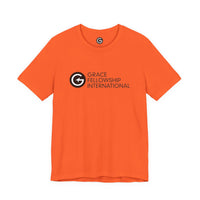 Unisex Jersey Short Sleeve Tee with Black Logo