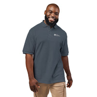 Unisex Embroidered Polo Shirt with white logo