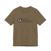 Unisex Jersey Short Sleeve Tee with Black Logo
