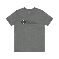 Unisex Jersey Short Sleeve Tee with Black Logo